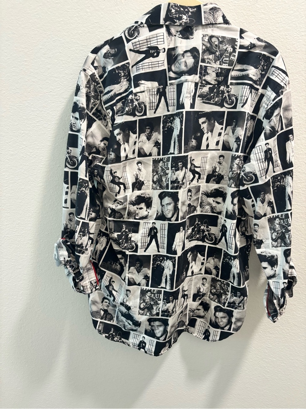 Elvis Presley Black and White Button Shirt, one size - Picture 5 of 7